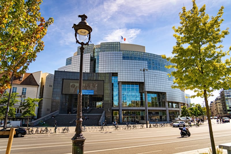 Opera Bastille in Paris on a sunny day